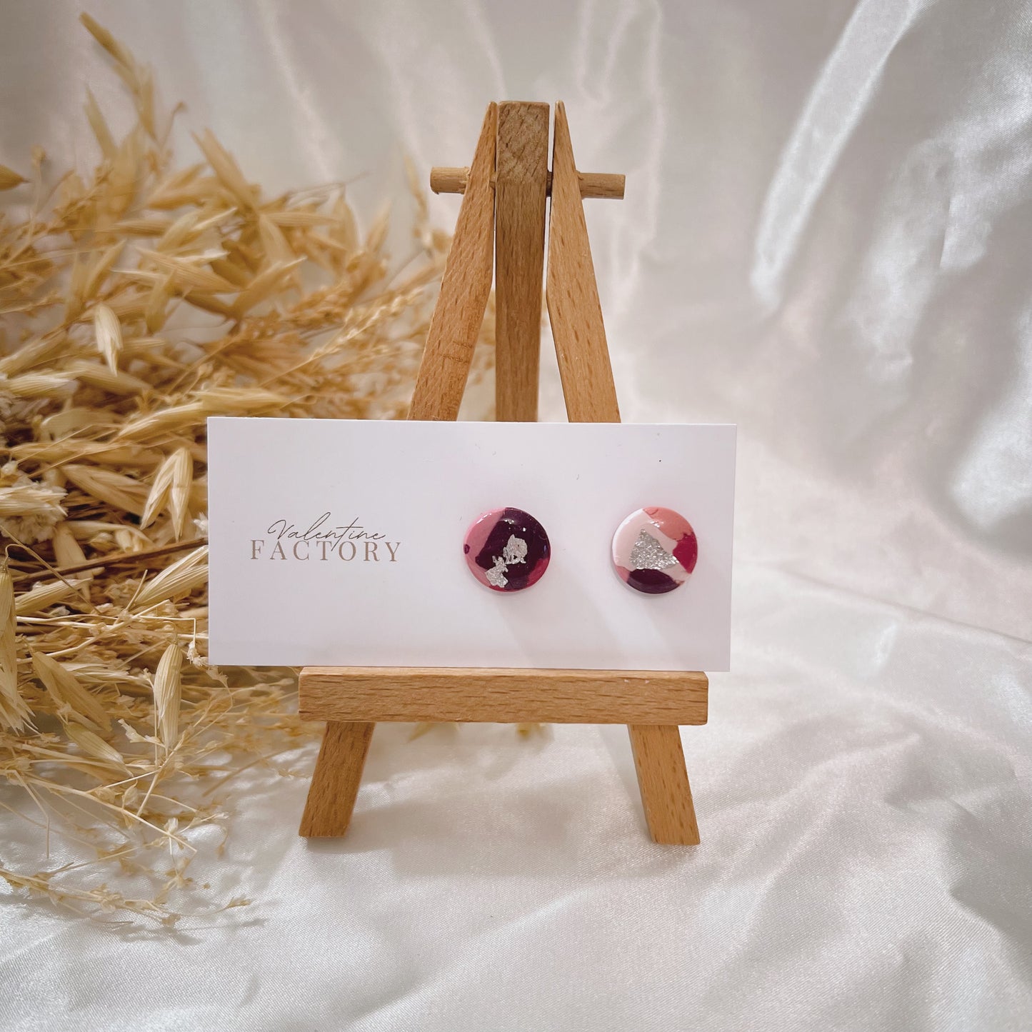 Collection « Octobre rose » - rond terrazzo argent