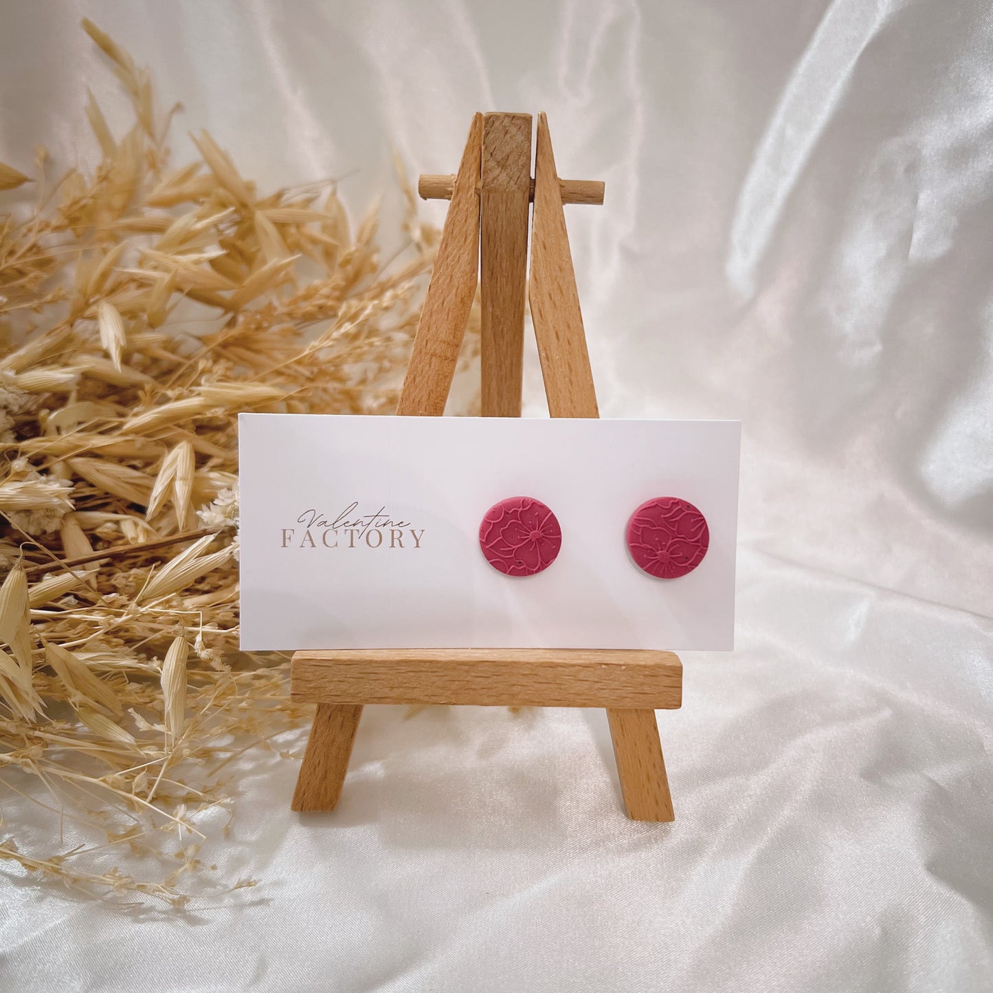 Collection « Octobre rose » - rond fleuri rose foncé