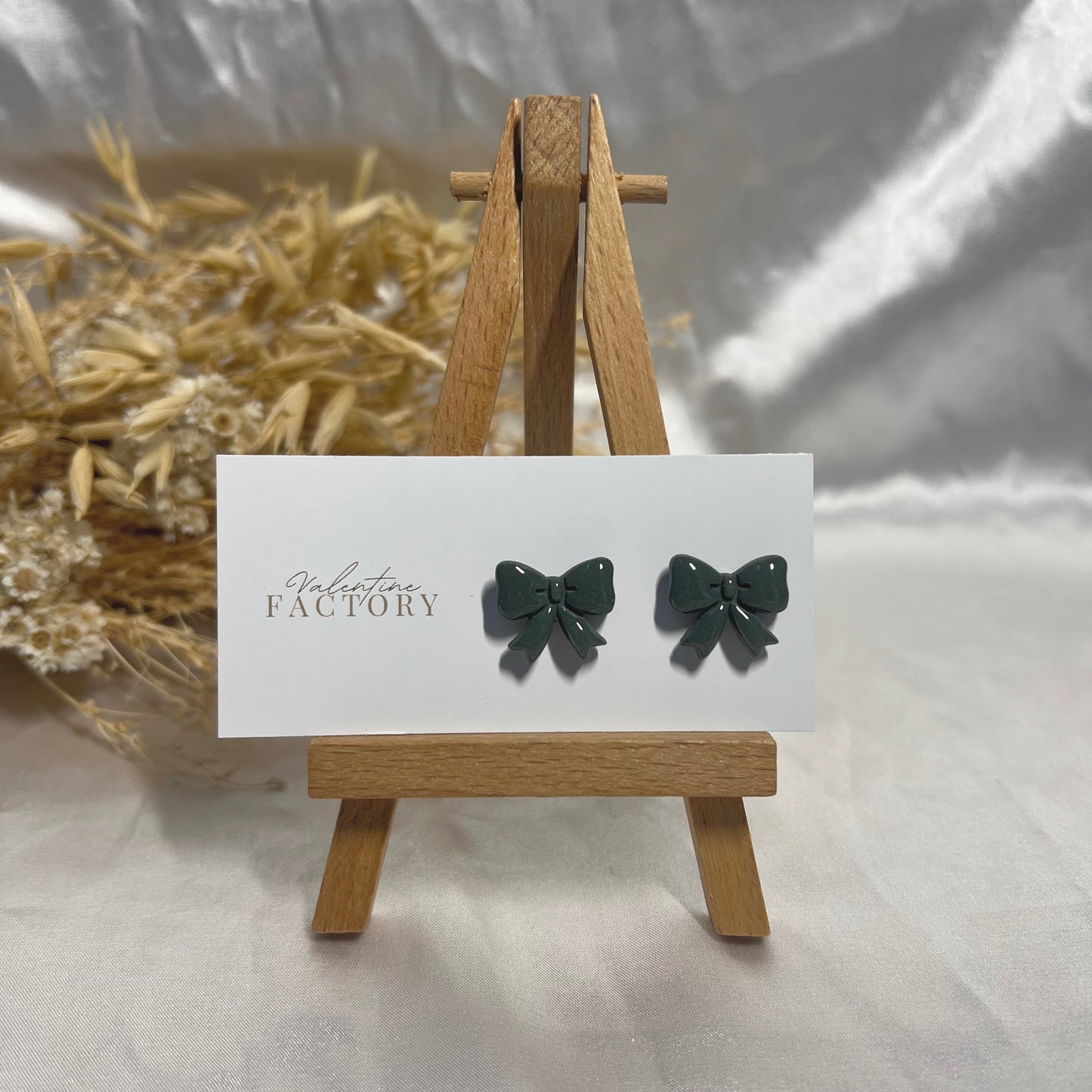Collection Noël - « noeud glossy » vert foncé