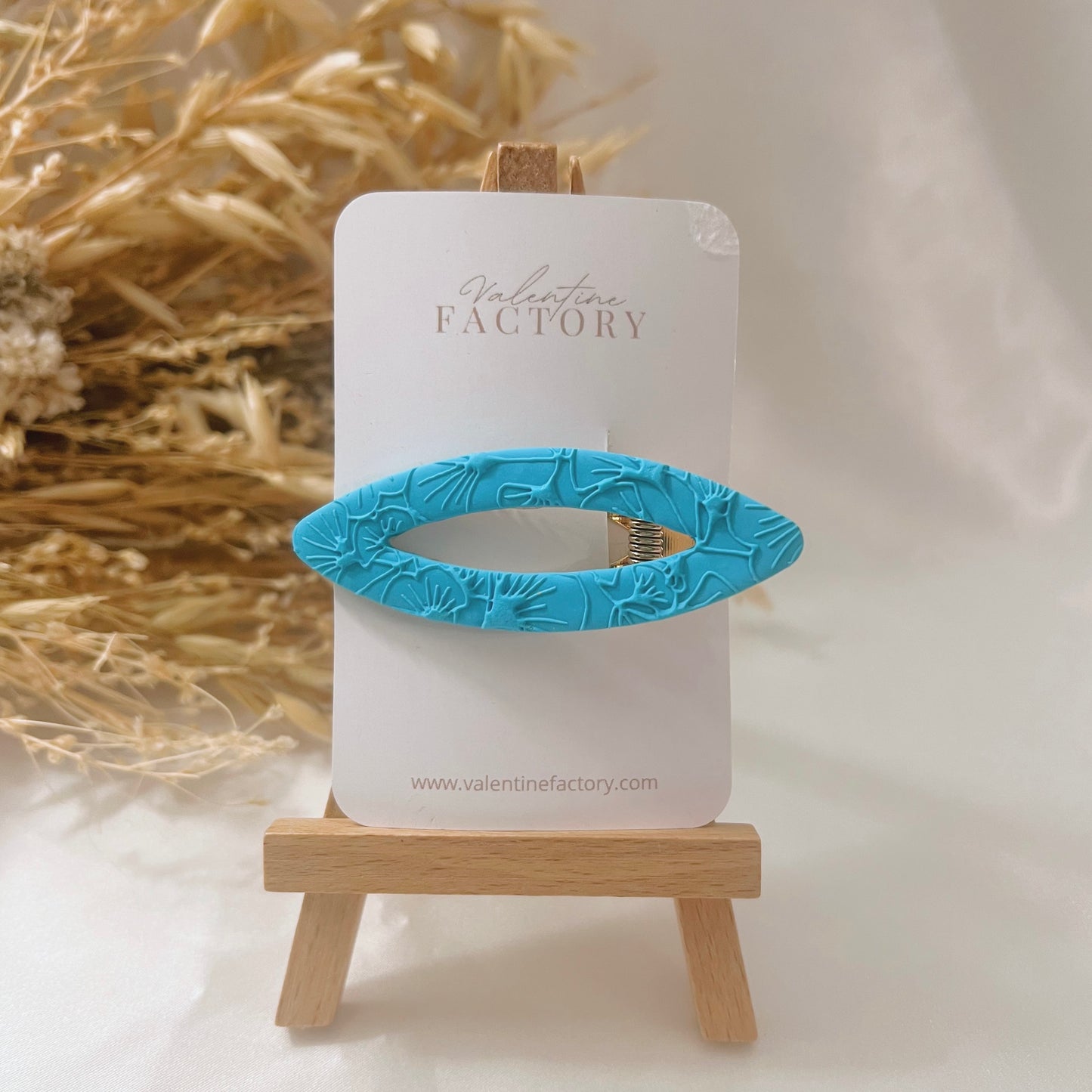 Barrette amande - turquoise