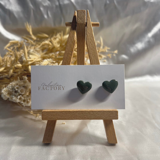 Collection Noël - « coeur glossy » vert foncé